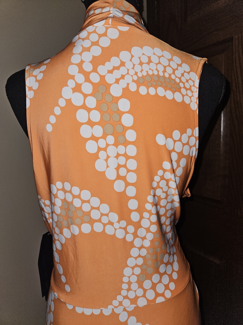 RACHEL Rachel Roy Orange & White Floral Like Sleeveless Wrap Maxi Dress - Picture 9 of 14
